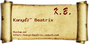 Kanyó Beatrix névjegykártya