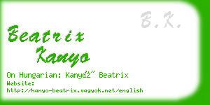 beatrix kanyo business card